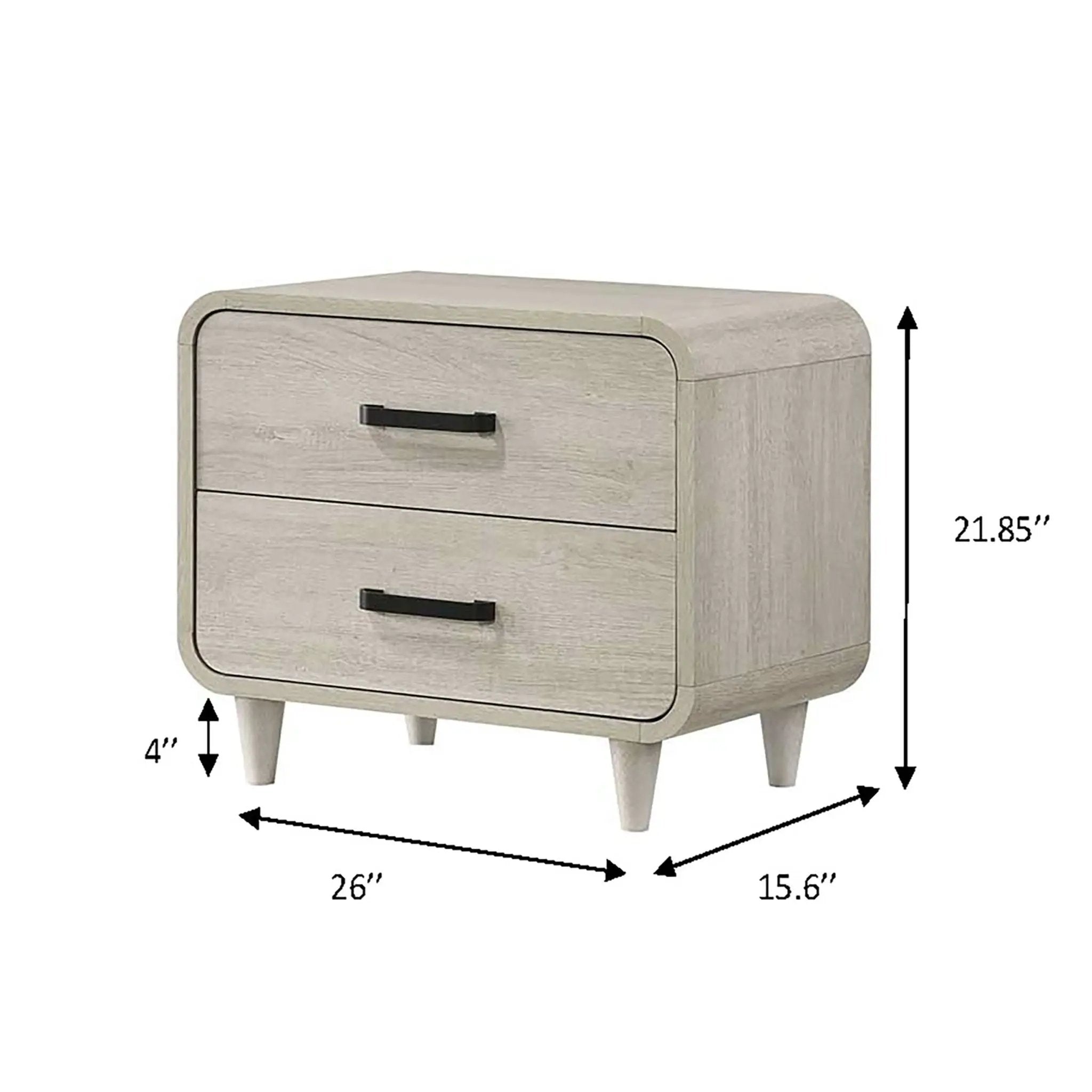 Nightstand With 2 Drawers, Ample Storage Space - Antique White by HouseOfZazla