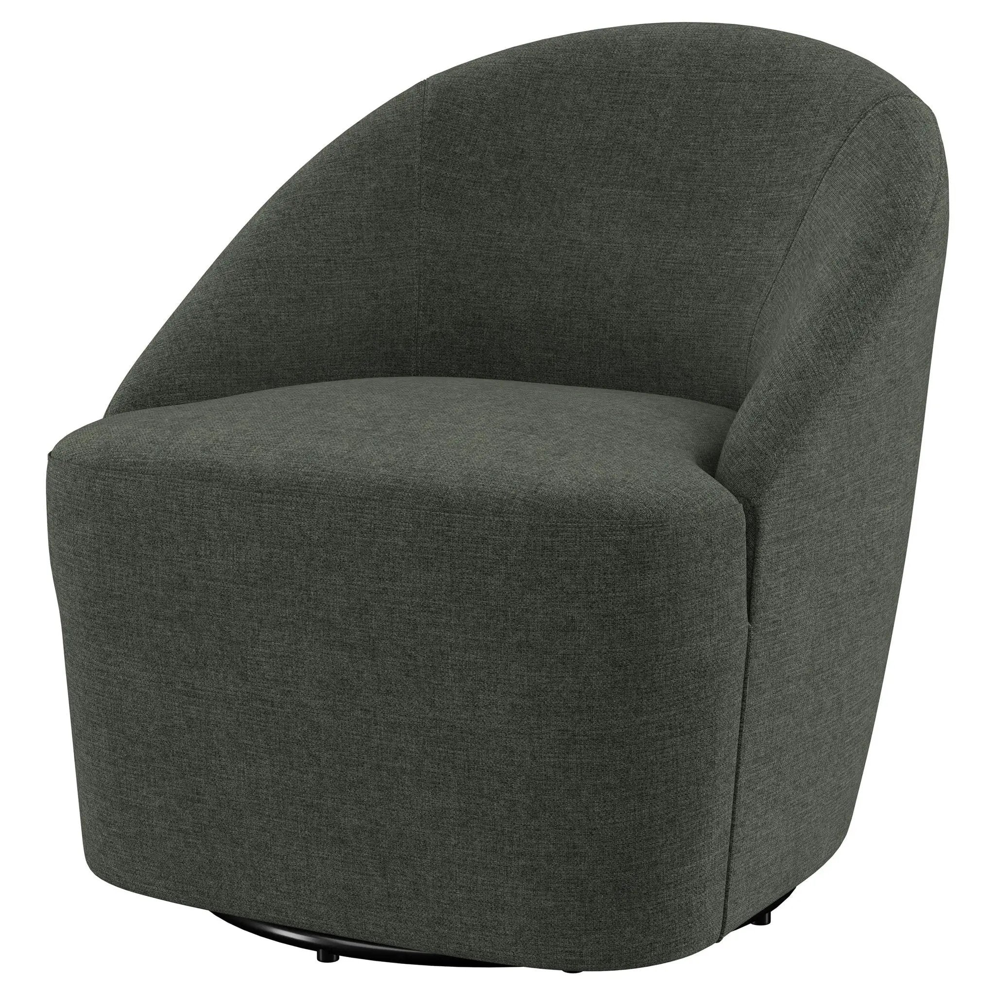 Leon Upholstered Barrel Accent Swivel Chair Hunter Green by Unique Piece Furniture