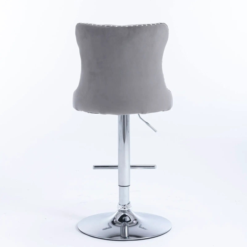 Swivel Barstools Adjusatble Seat Height From 25-33", Modern Upholstered Base Bar Stools With Backs Comfortable Tufted For Home Pub And Kitchen Island (Set of 2) by Unique Piece Furniture