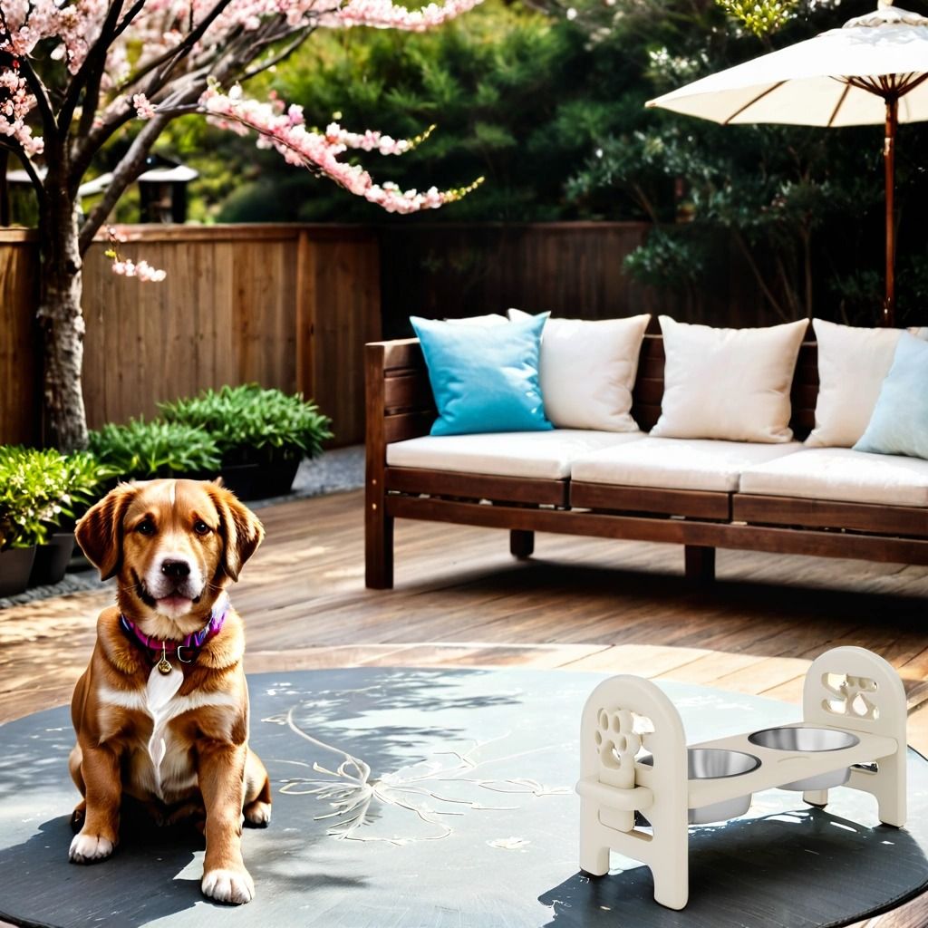 Adjustable Pet Bowl Travel Ready HDPE Durable Poly Lumber Recycled by HouseOfZazla