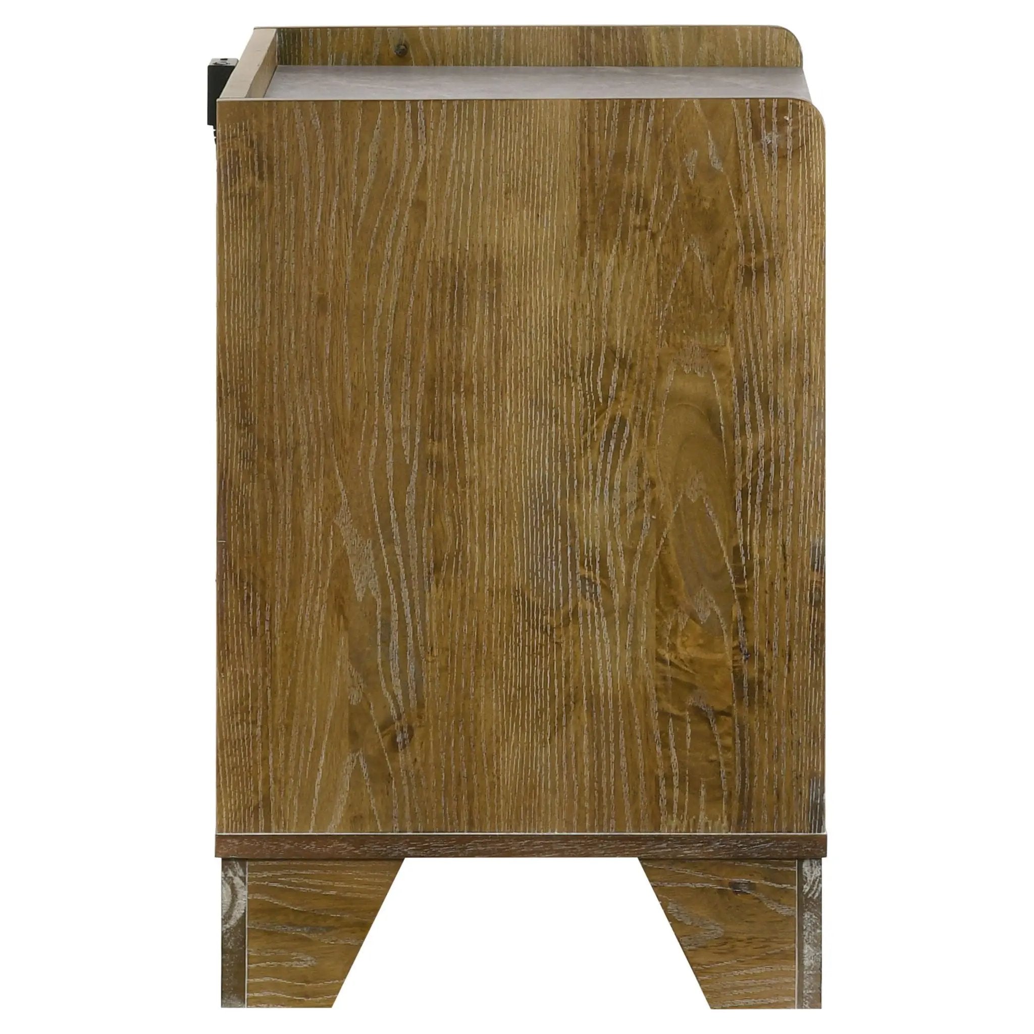 Henderson 1-drawer LED Nightstand Bedside Table Medium Oak by Unique Piece Furniture