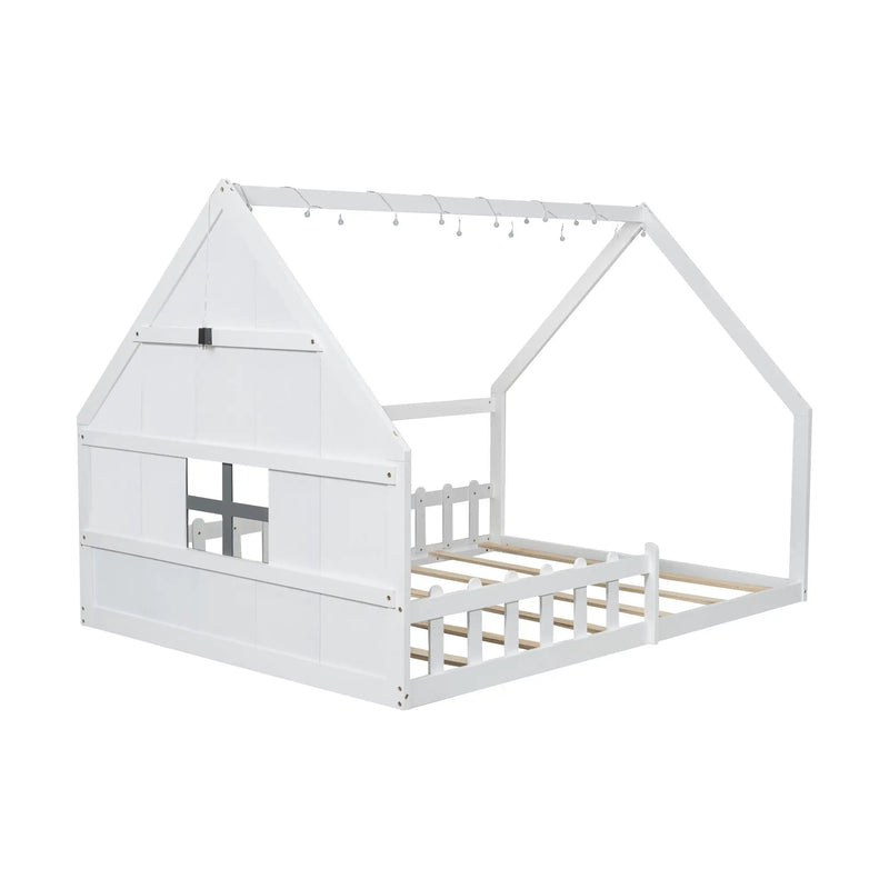 House Bed With Window And Fence by Unique Piece Furniture