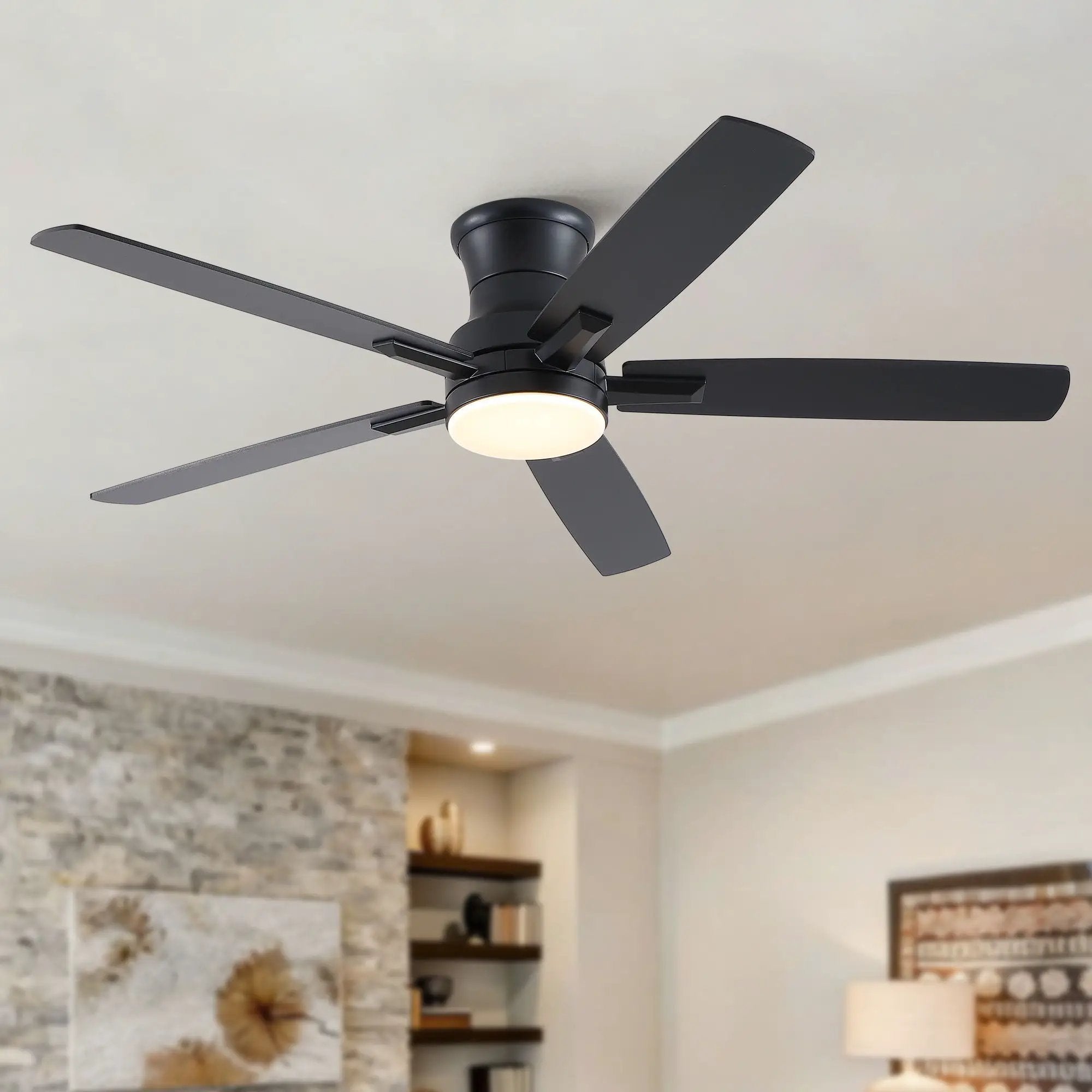 Mordern Flush Mount Ceiling Fan With Light And Remote Control by Unique Piece Furniture