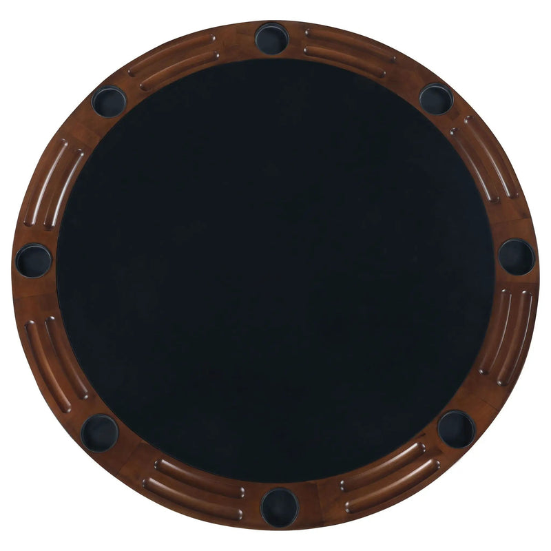 Calloway - Round Game Table With Pedestal Base - Dark Brown by HouseOfZazla