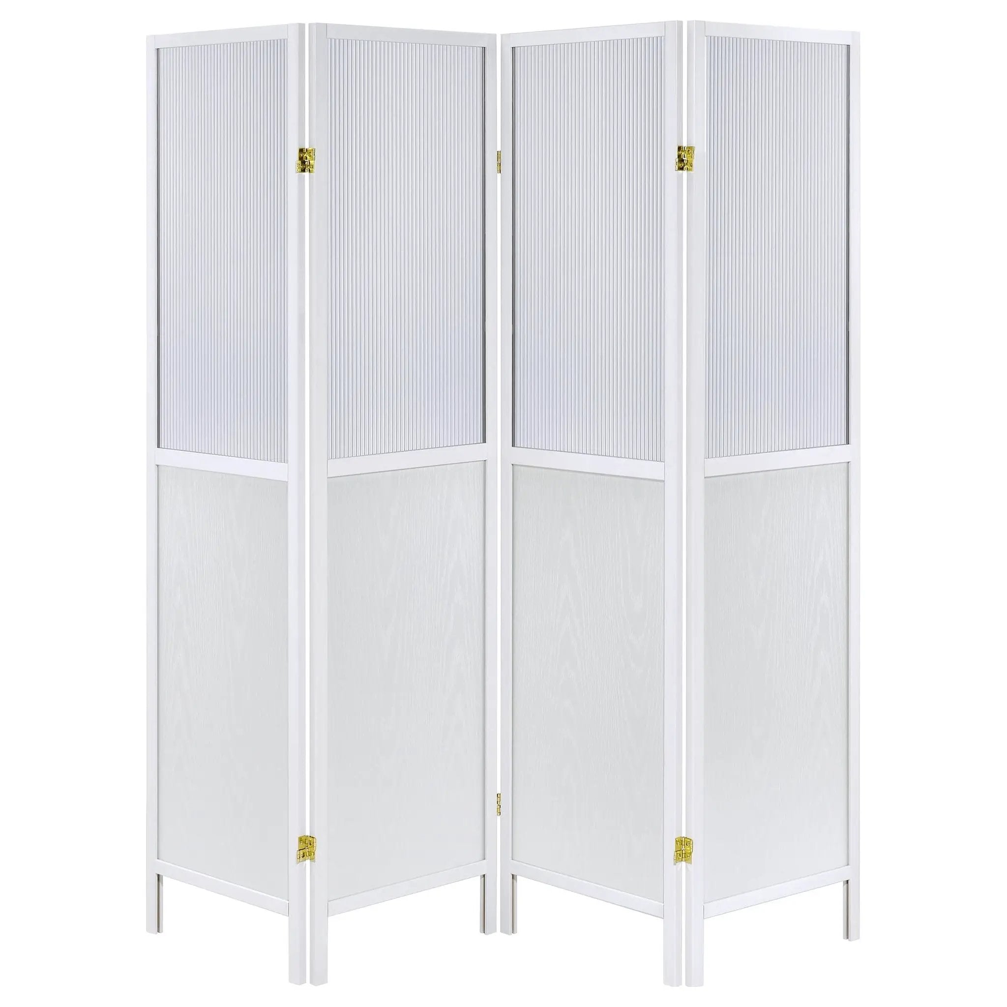 Mattison 4-Panel Room Divider Folding Shoji Screen White by Unique Piece Furniture