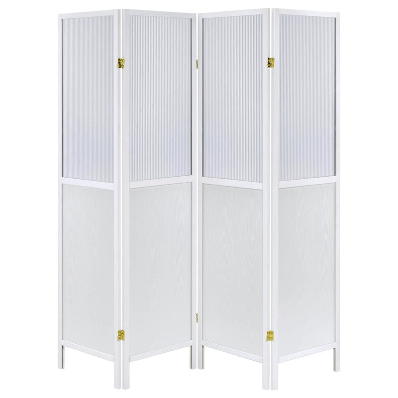Mattison 4-Panel Room Divider Folding Shoji Screen White by Unique Piece Furniture