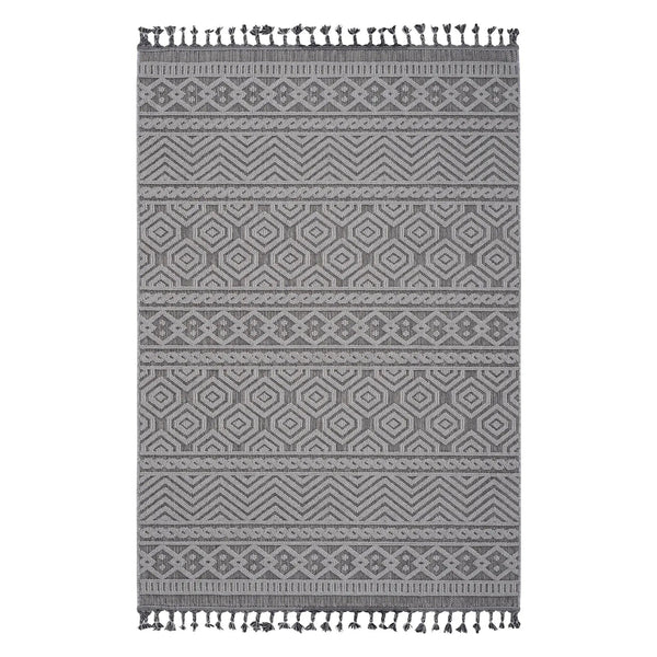 Guros - 8' X 10' Geometric Indoor / Outdoor Area Rug - Gray / White