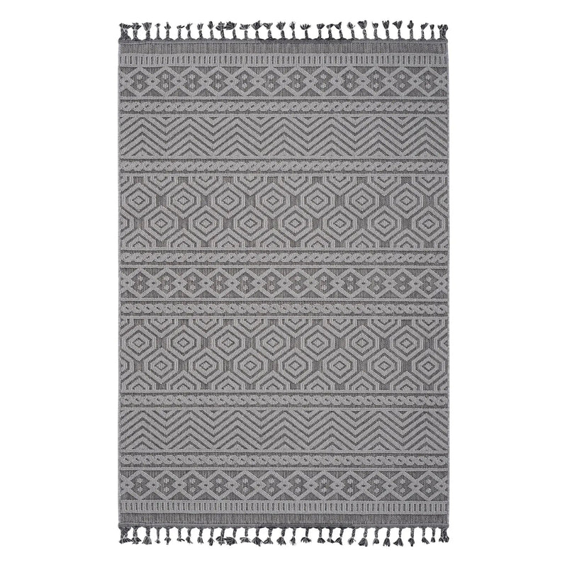 Guros - 6' X 9' Geometric Indoor / Outdoor Area Rug - Gray / White by HouseOfZazla