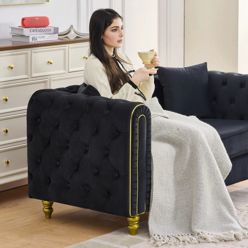 Modern Velvet Loveseat Sofa by HouseOfZazla