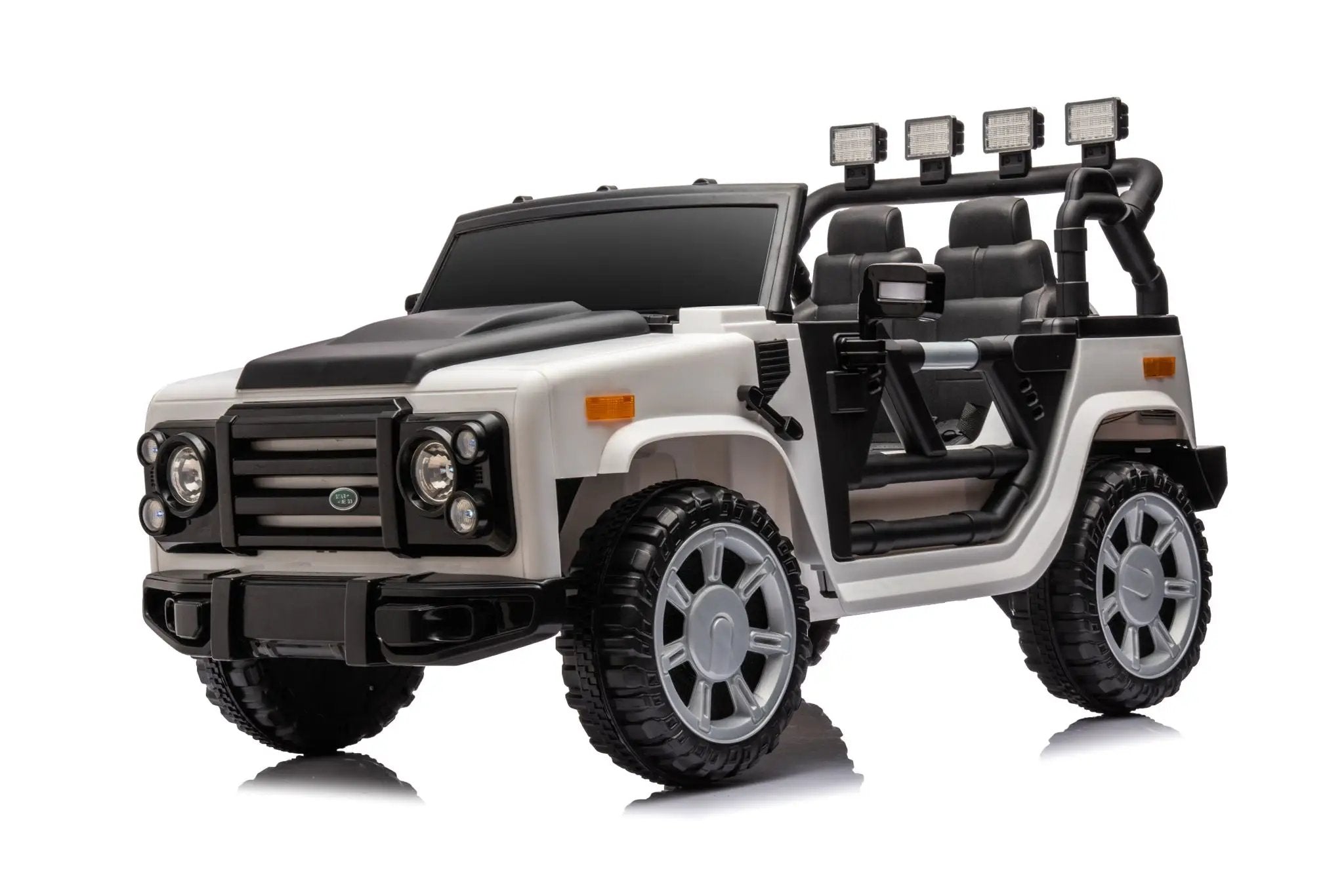 12V7A 30W*2 Four-Wheel Drive Seat One Button Start, Forward And Backward, High And Low Speed, Music, Front Light, Power Display, Two Doors Can Open, 2.4G R / C, Seat Belt Four Wheel Absorber by HouseOfZazla