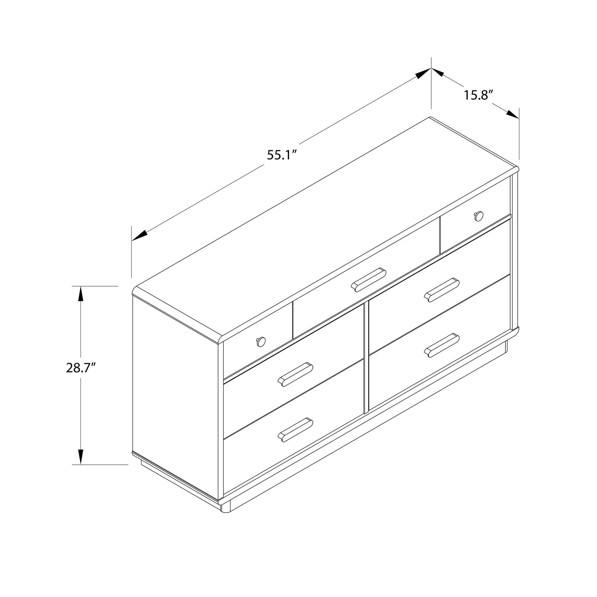 Valencia - 7 Drawer Wide Dresser - Taupe by HouseOfZazla