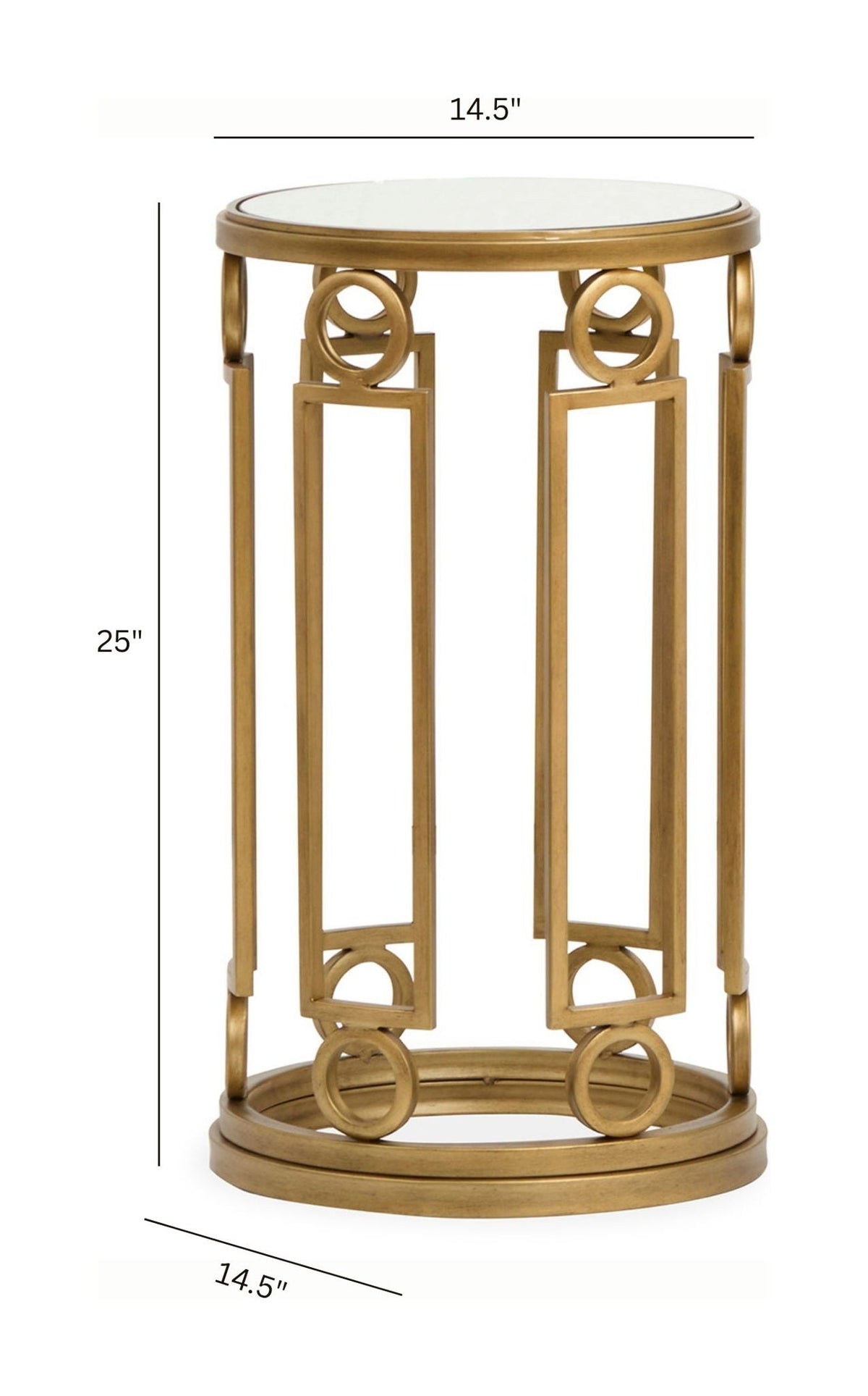 Lorena - Round Accent Table - Burnished Brass, photo 5 of 6