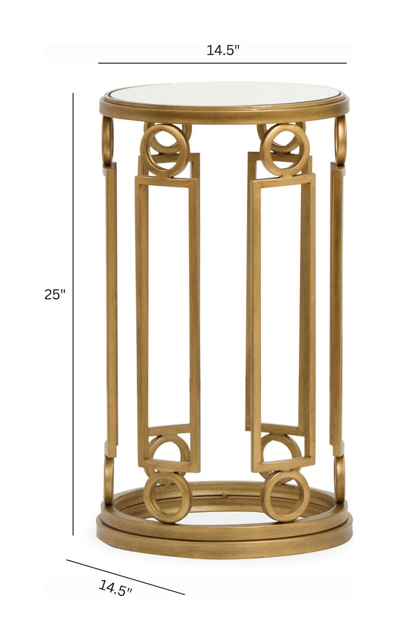 Lorena - Round Accent Table - Burnished Brass, photo 5 of 6
