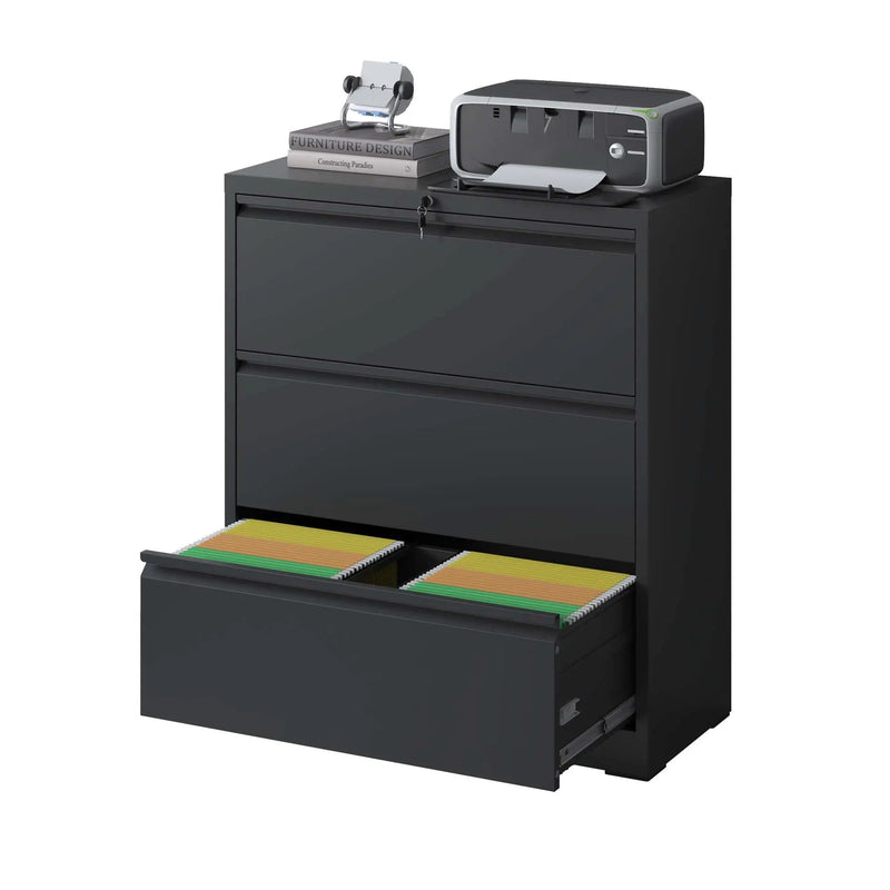 Lateral File Cabinet, Heavy Duty Filing Holds Letter/Legal/A4 Files by Unique Piece Furniture
