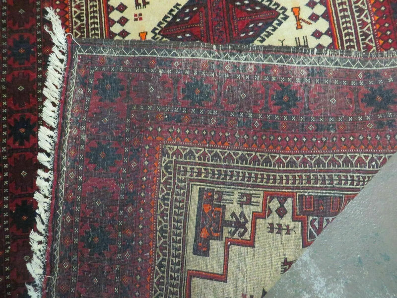 4' X 7' Vintage Handmade Pakistan Turkoman Bokhara Balouch Woven Wool Rug Nice by Jewel Rugs