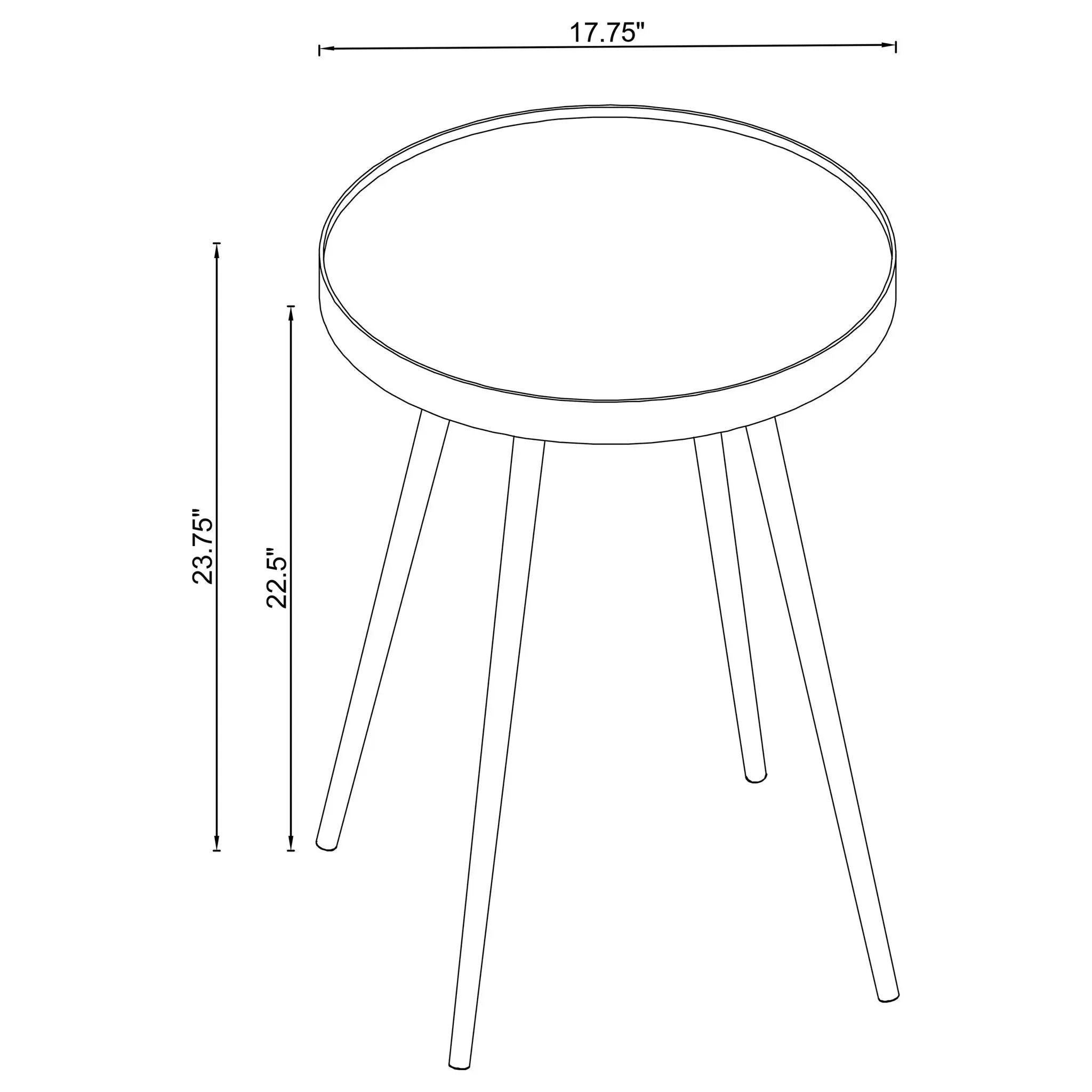Kaelyn Round Mirror Top End Side Table Gold by Unique Piece Furniture