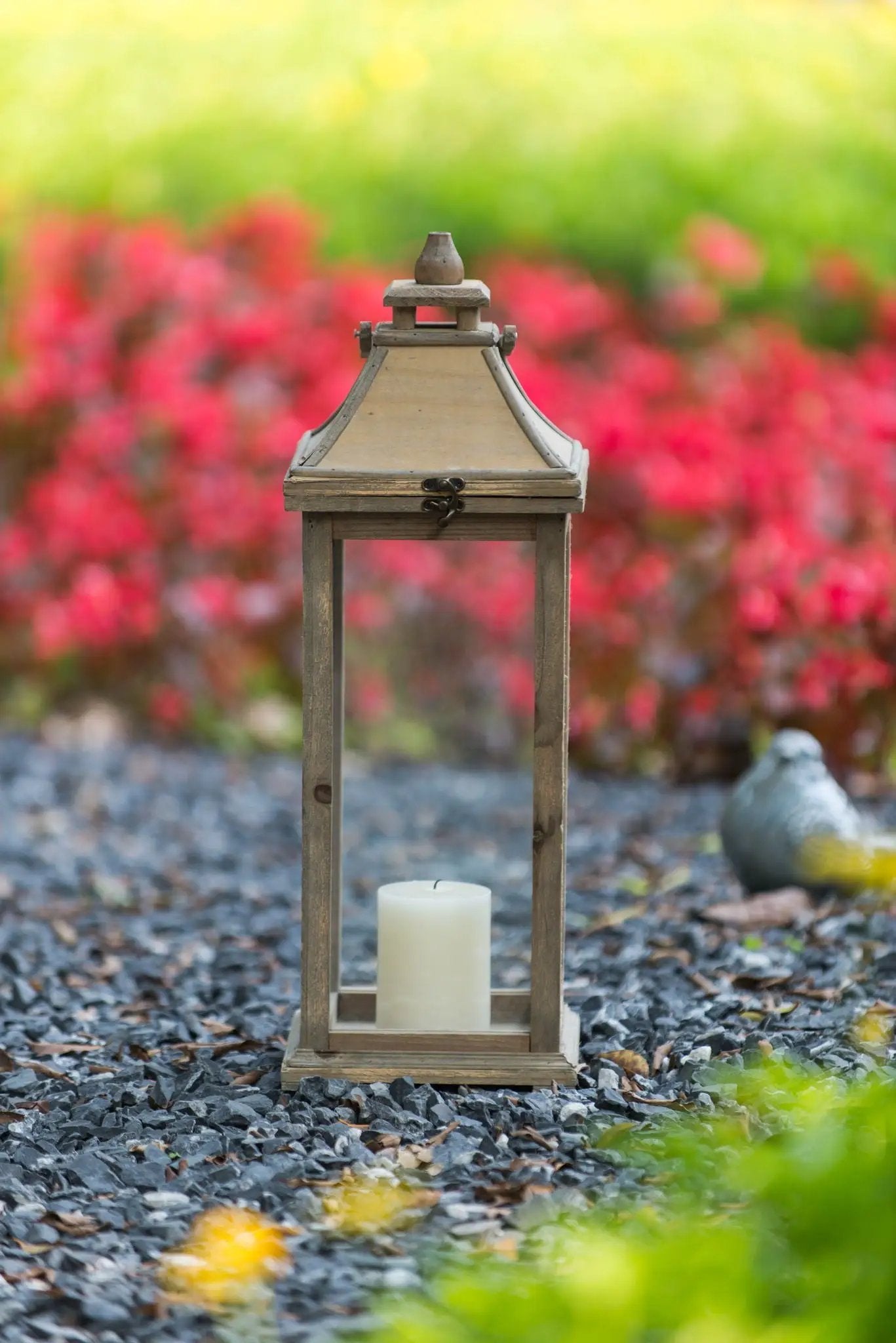 Candle Lantern Decorative, Hurricane Lantern Holder Decor For Indoor Outdoor, Home Garden Wedding - Ivory by HouseOfZazla
