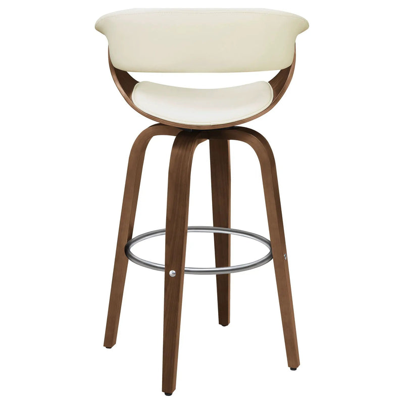 Zion Upholstered Swivel Bar Stool Walnut and Ecru by Unique Piece Furniture