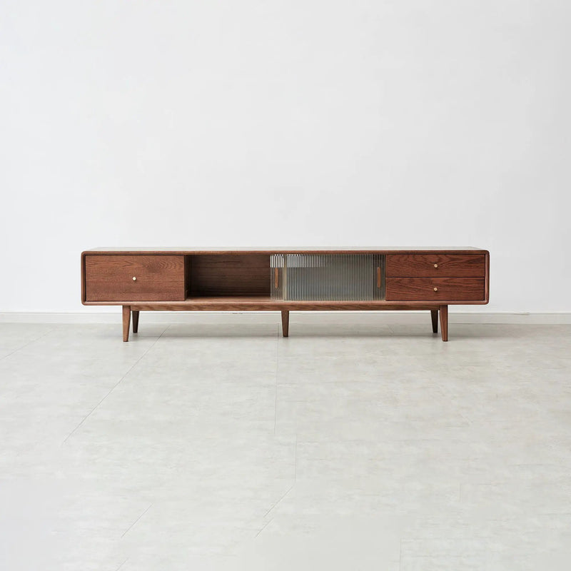 TV Cabinet With Chinese Changhong Glass Doors, Two Drawer Storage Space TV Standing by HouseOfZazla