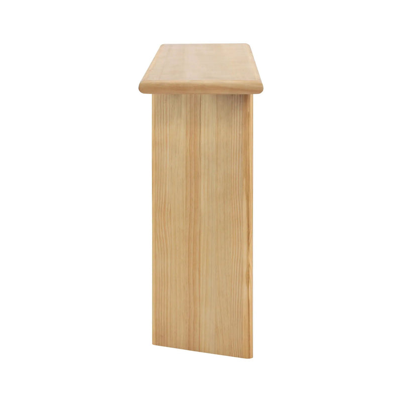 X-Frame Console Table, Angled Cross Leg Design, Rounded Edges - Natural by HouseOfZazla