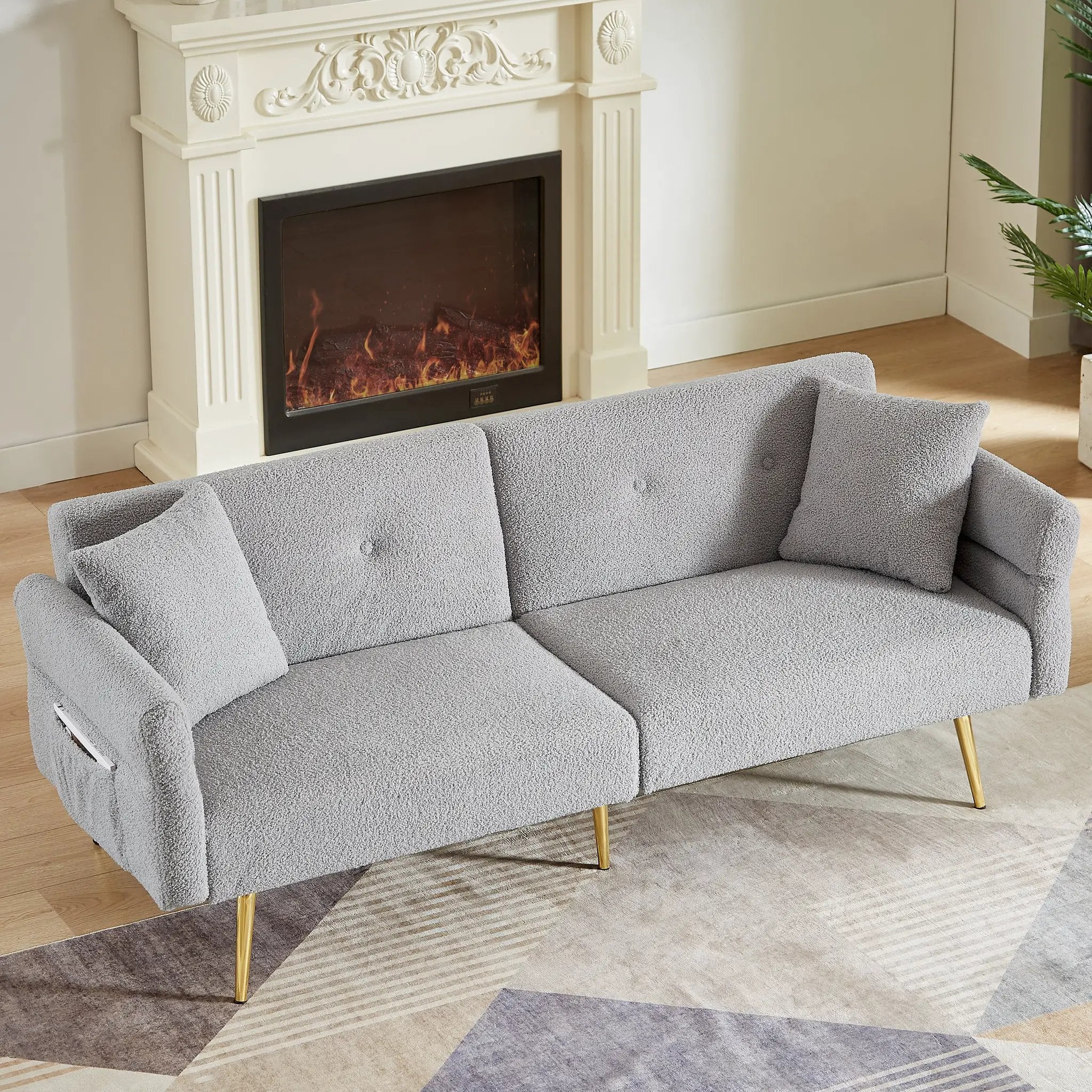 Modern Teddy Upholstered Accent Loveseat Sofa by HouseOfZazla