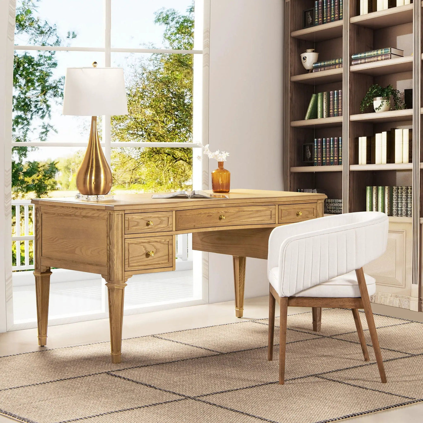 Dauphin - 5 Drawer Executive Desk by HouseOfZazla