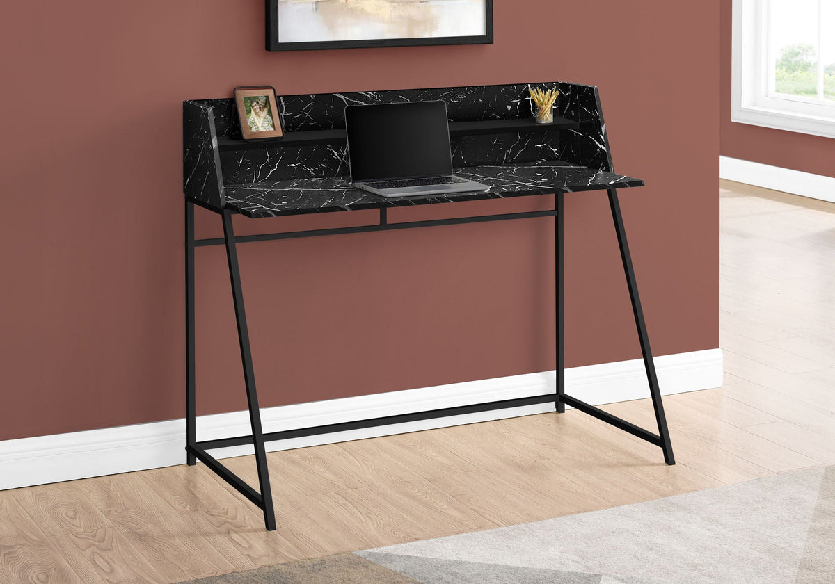 Marble Look Computer Desk with Storage Shelves - Multiple Colors, photo 22 of 24