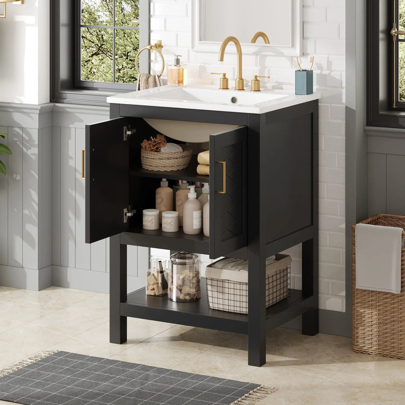 Modern Bathroom Vanity With Elegant Twill Design by HouseOfZazla
