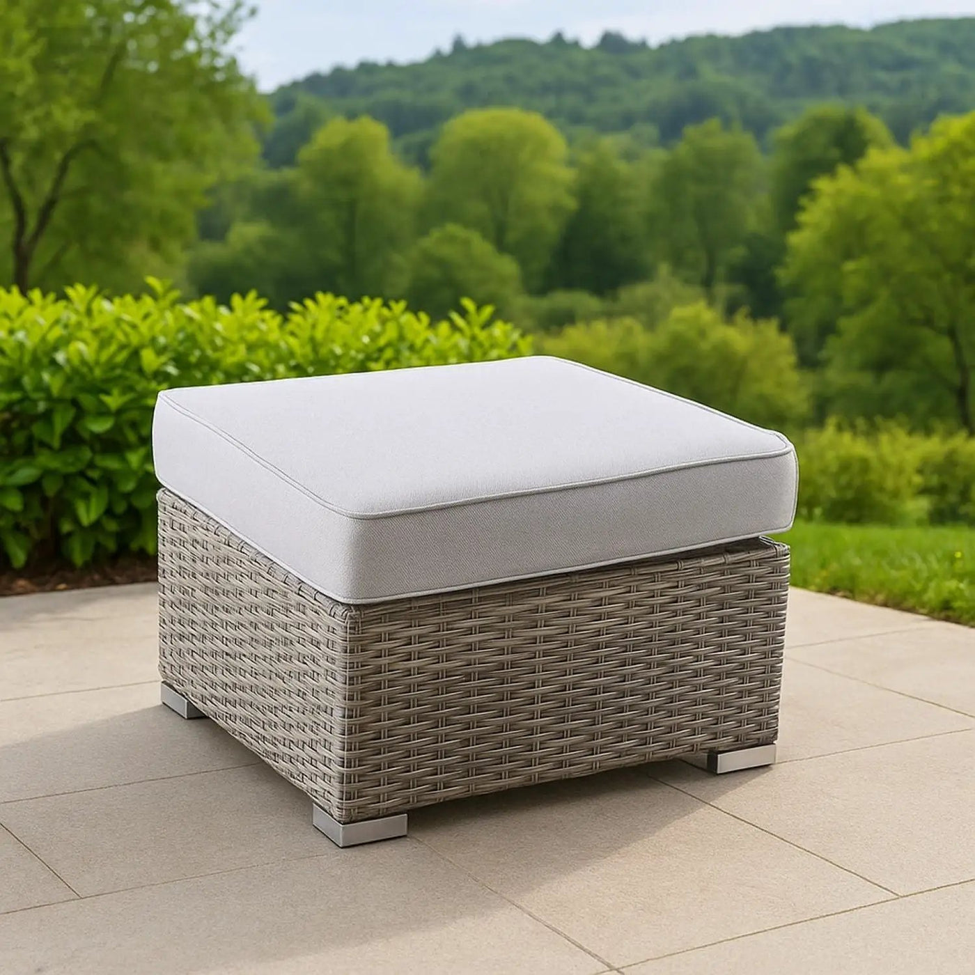 Stylish Outdoor Ottoman With Cushion For Comfort by HouseOfZazla