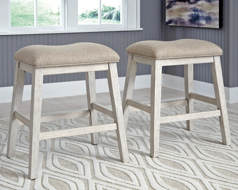 Skempton - Upholstered Stool (Set of 2) - White by Unique Piece Furniture