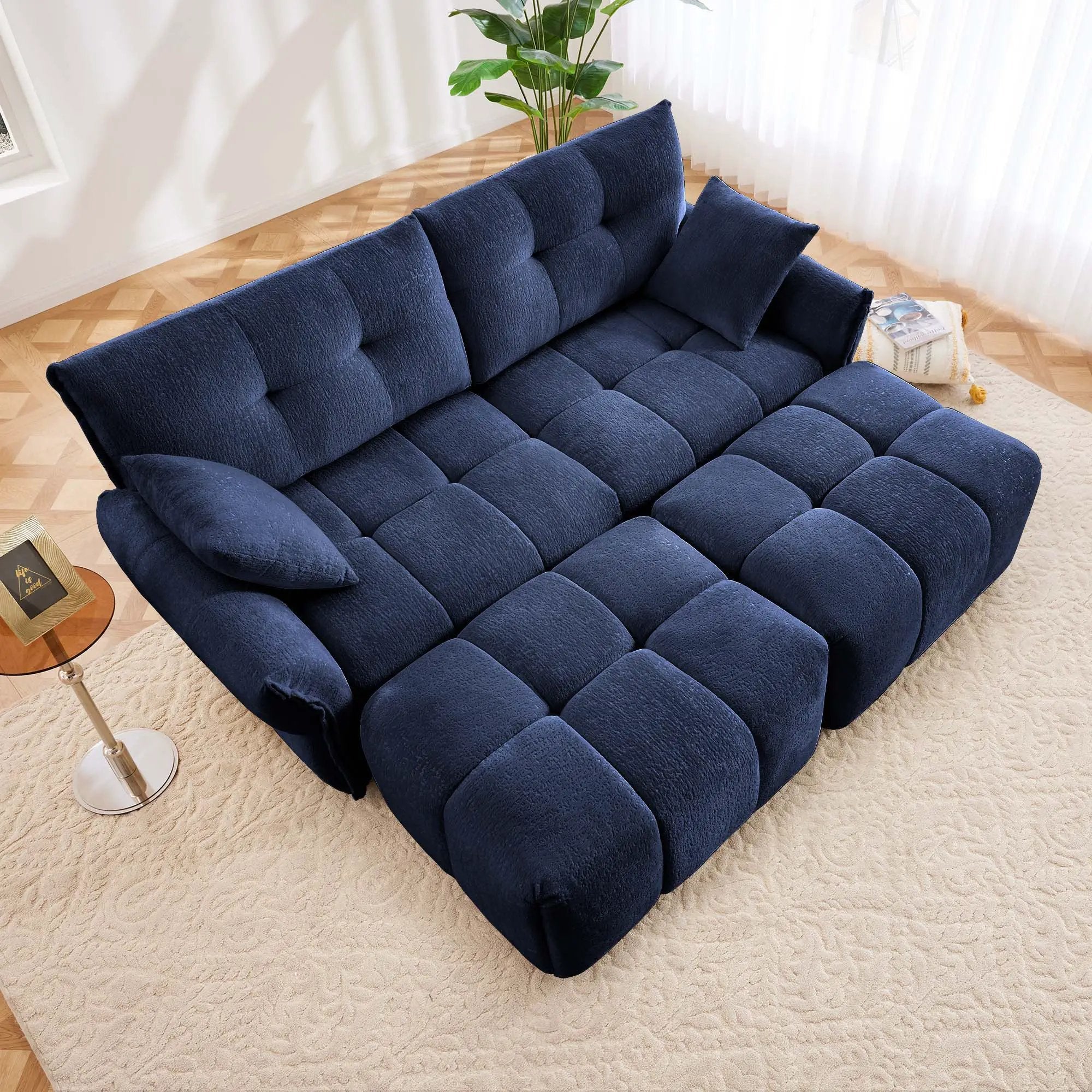 Sofa Set With Ottoman And Pillows, Textured, High Resilience Cushions by Unique Piece Furniture