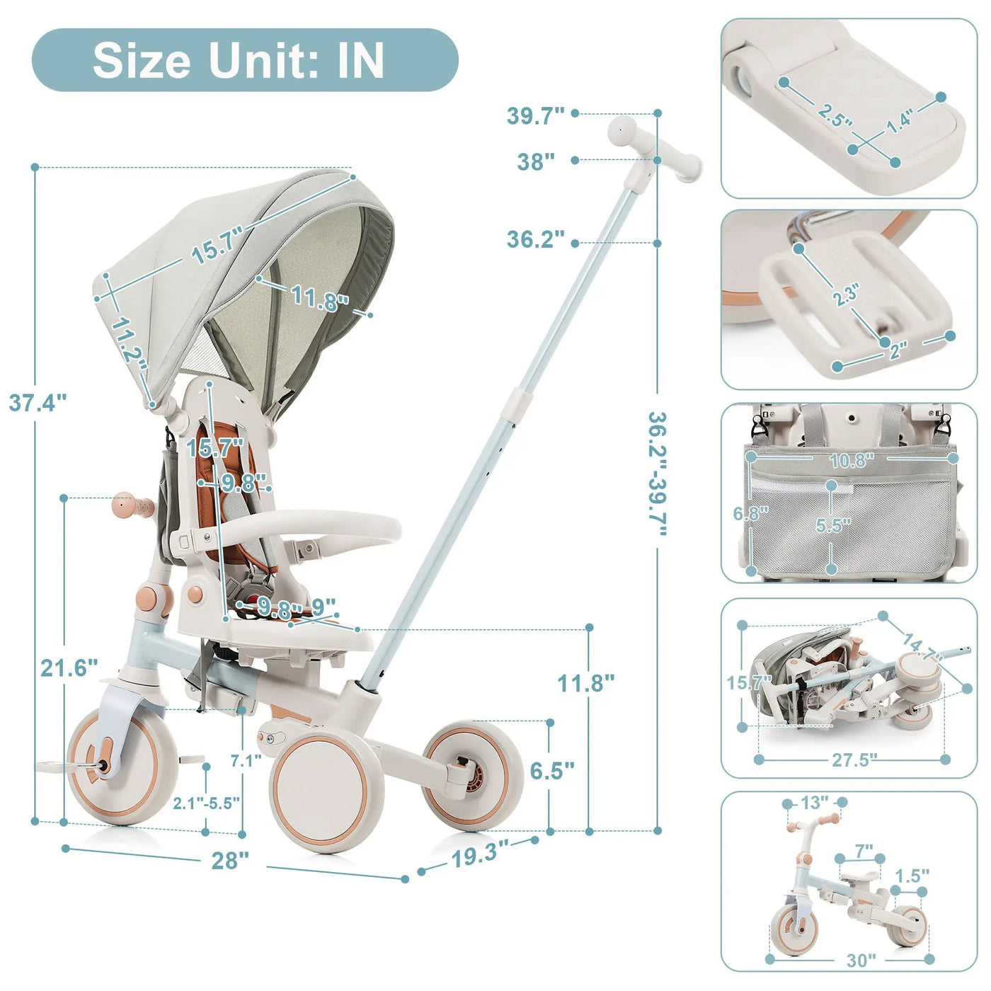 7 In 1 Baby Tricycle by HouseOfZazla