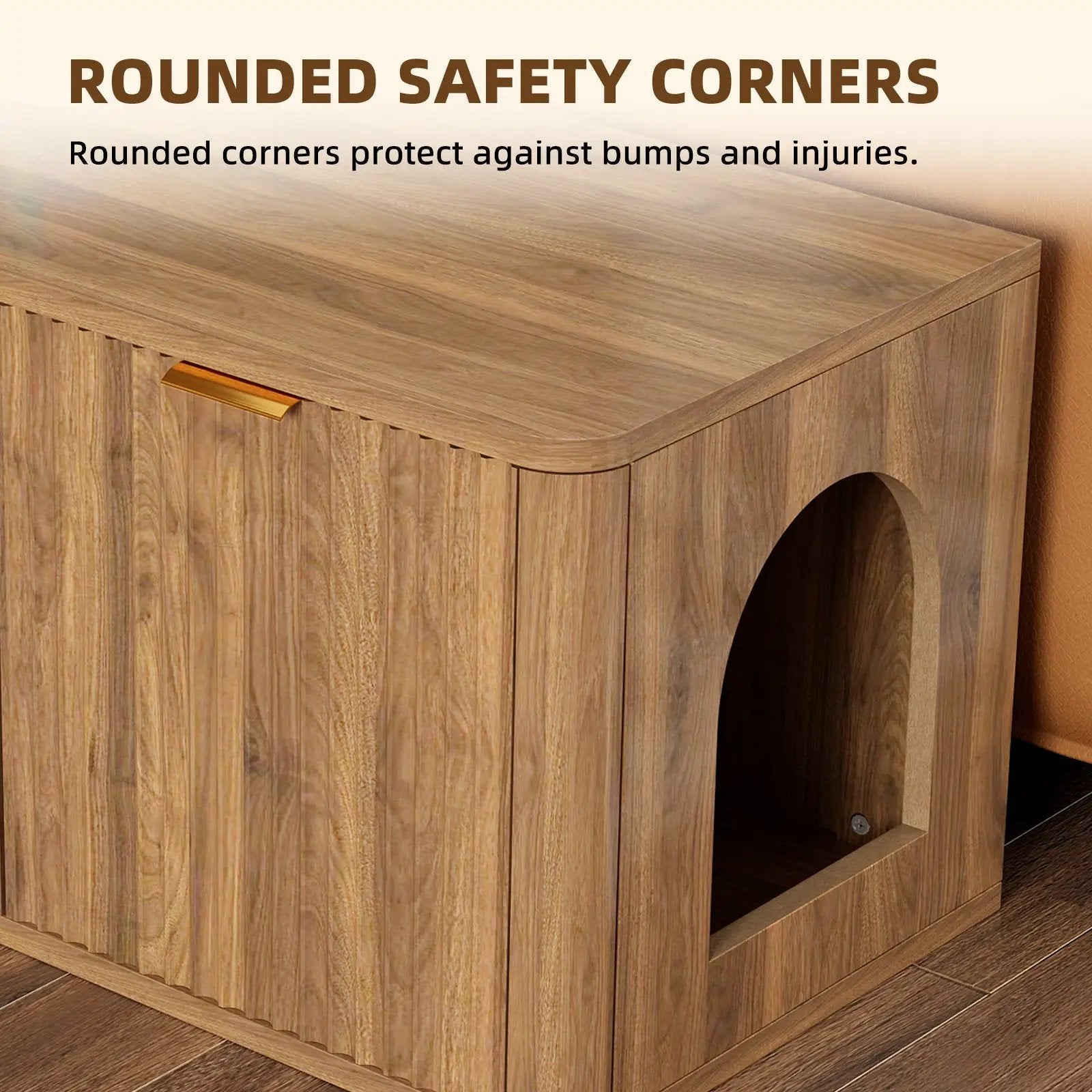 31.5" Walnut Finish Hidden Litter Box Furniture by HouseOfZazla