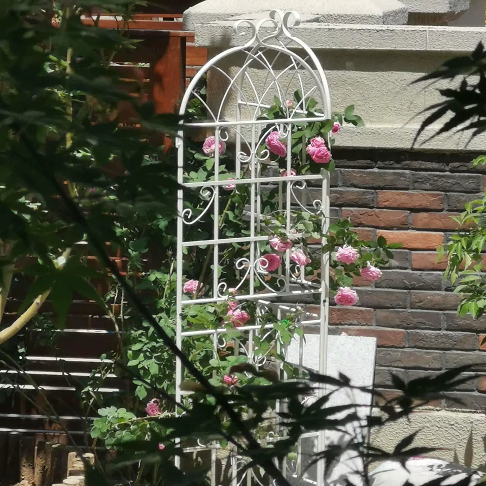 Metal Garden Rustproof Trellis For Climbing Plants Outdoor Flower Support by HouseOfZazla