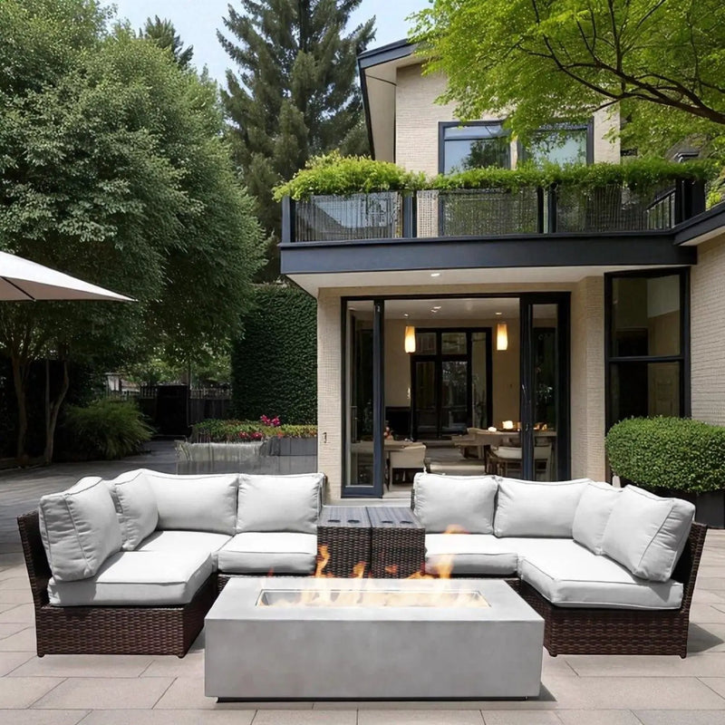 Outdoor Elegance Conversation Set With Fire Pit by Unique Piece Furniture