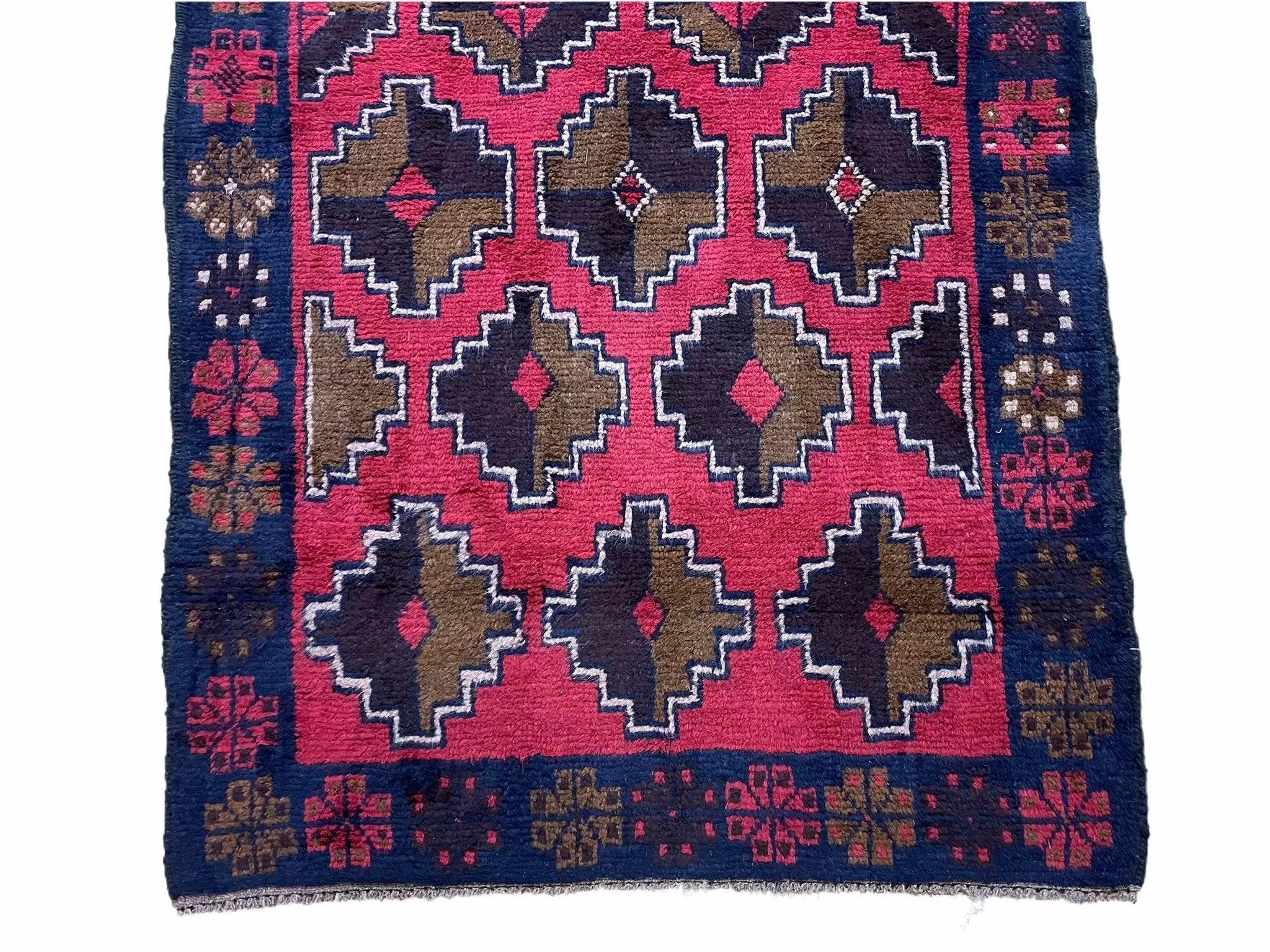 3' X 4' 7" Vintage Handmade Tribal Wool Rug Balouchi Rug Afghan Rug Red Brown by Jewel Rugs