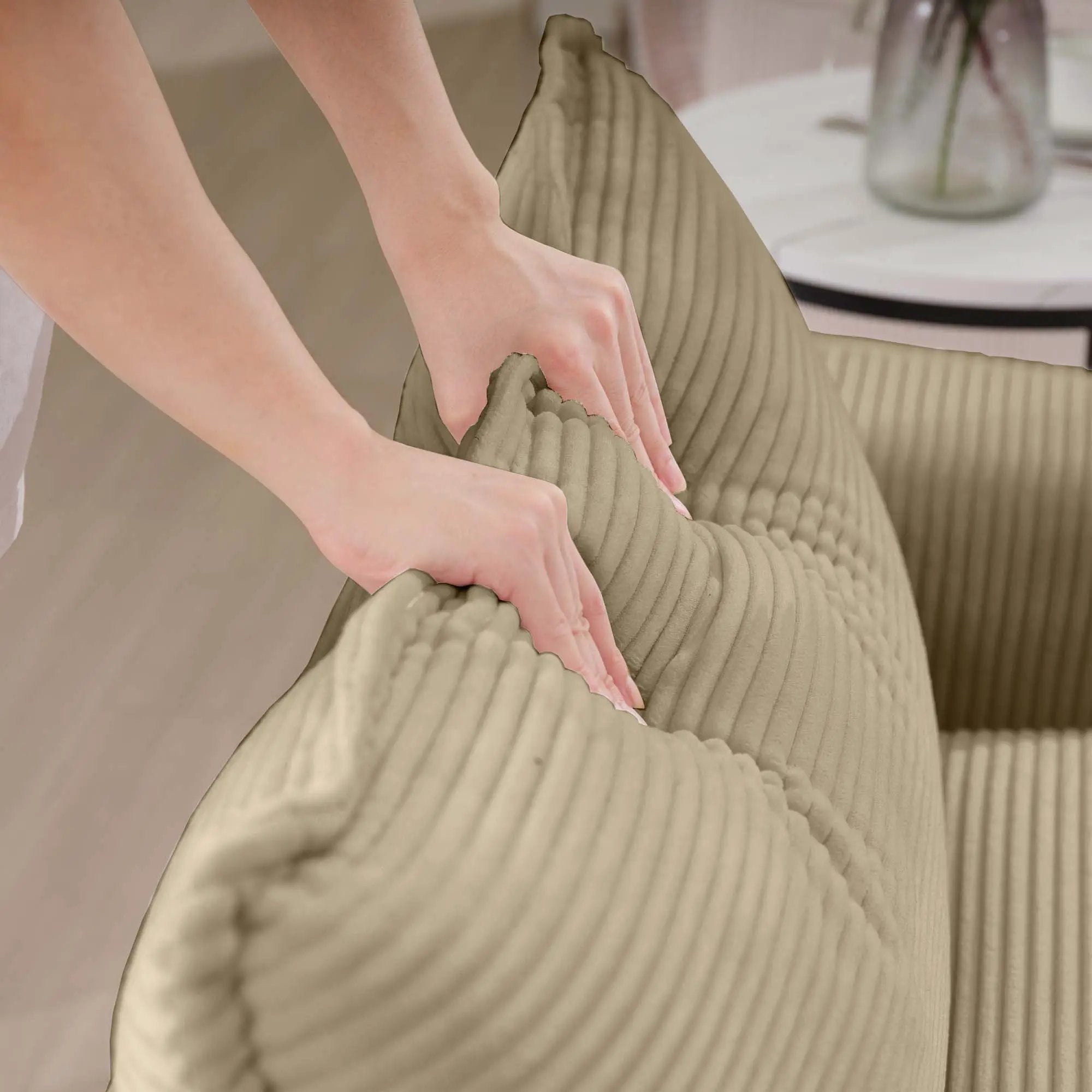 Modern Classic Fabric Single Chair Deep Seat Sofa With Pillow by HouseOfZazla