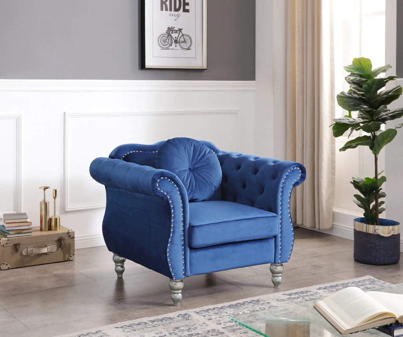 Chic Transitional Flared Arm Chair by HouseOfZazla