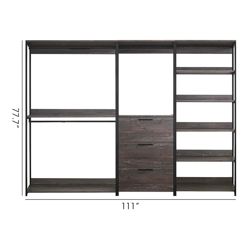 Monica - Walk-In Closet System With Spacious Storage - Gray by HouseOfZazla
