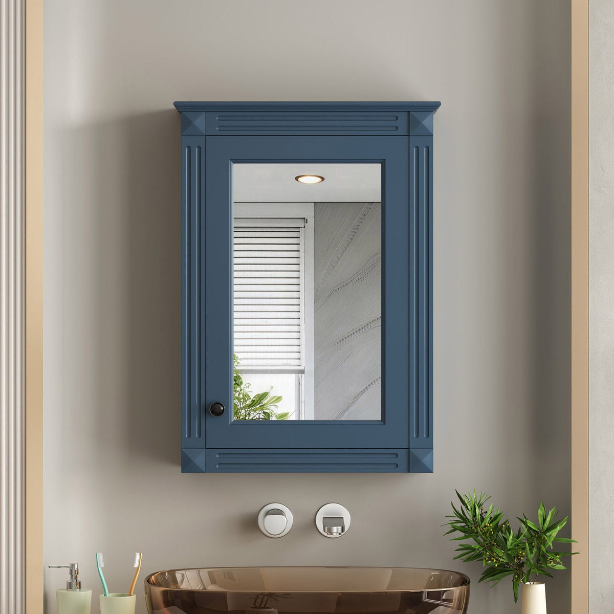 Wall Mounted Bathroom Storage Medicine Cabinet For Over Toilet With Mirror, photo 16 of 21