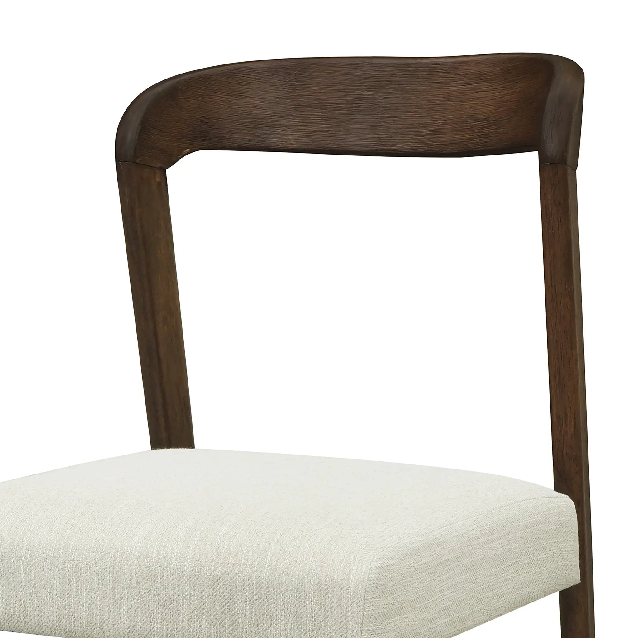 Solid Rubber Wood Dining Chairs (Walnut + Beige) Set of 2 by HouseOfZazla