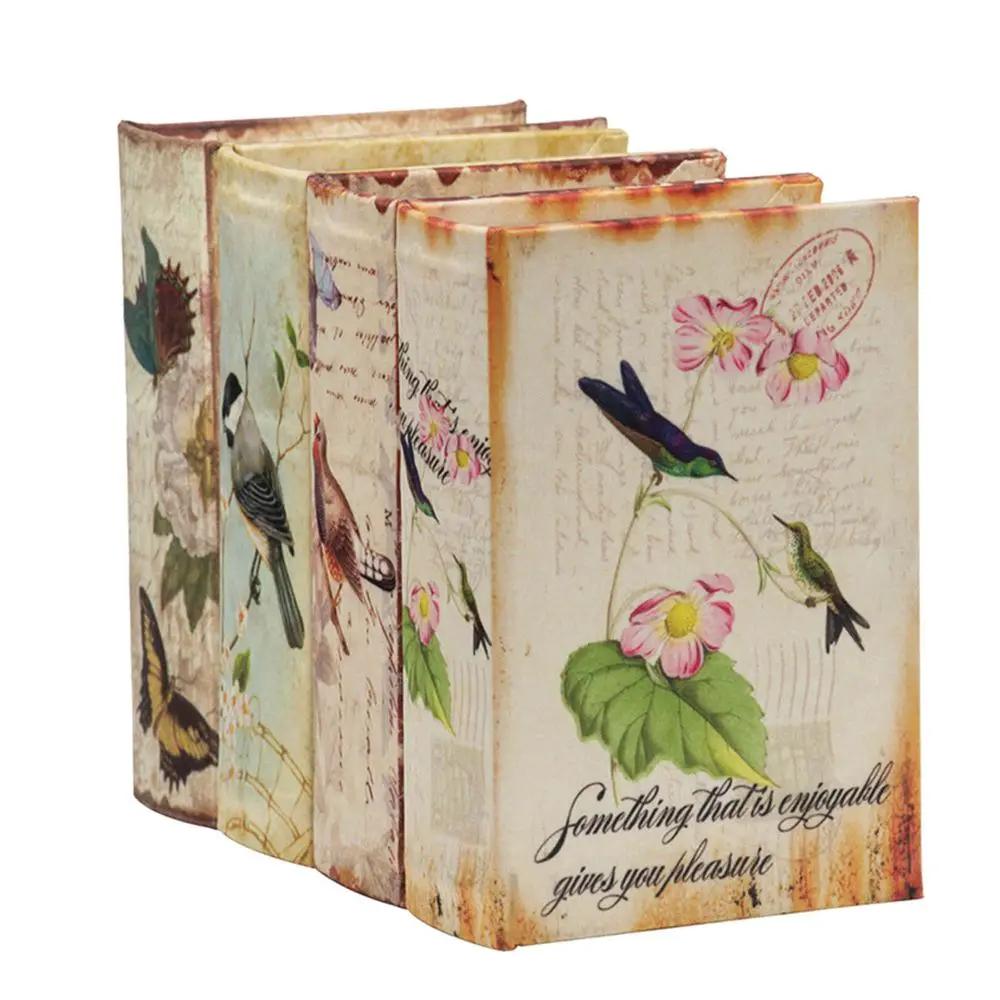 Book Boxes With Birds, Flowers, And Handwriting Design (Set of 4) - Multi by HouseOfZazla