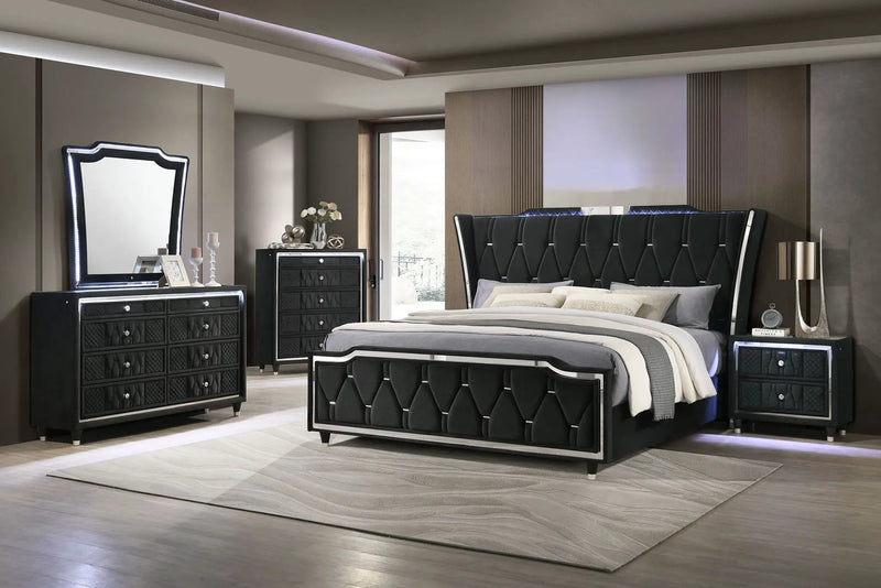 Lorient 5-piece California King Bedroom Set Black by Unique Piece Furniture