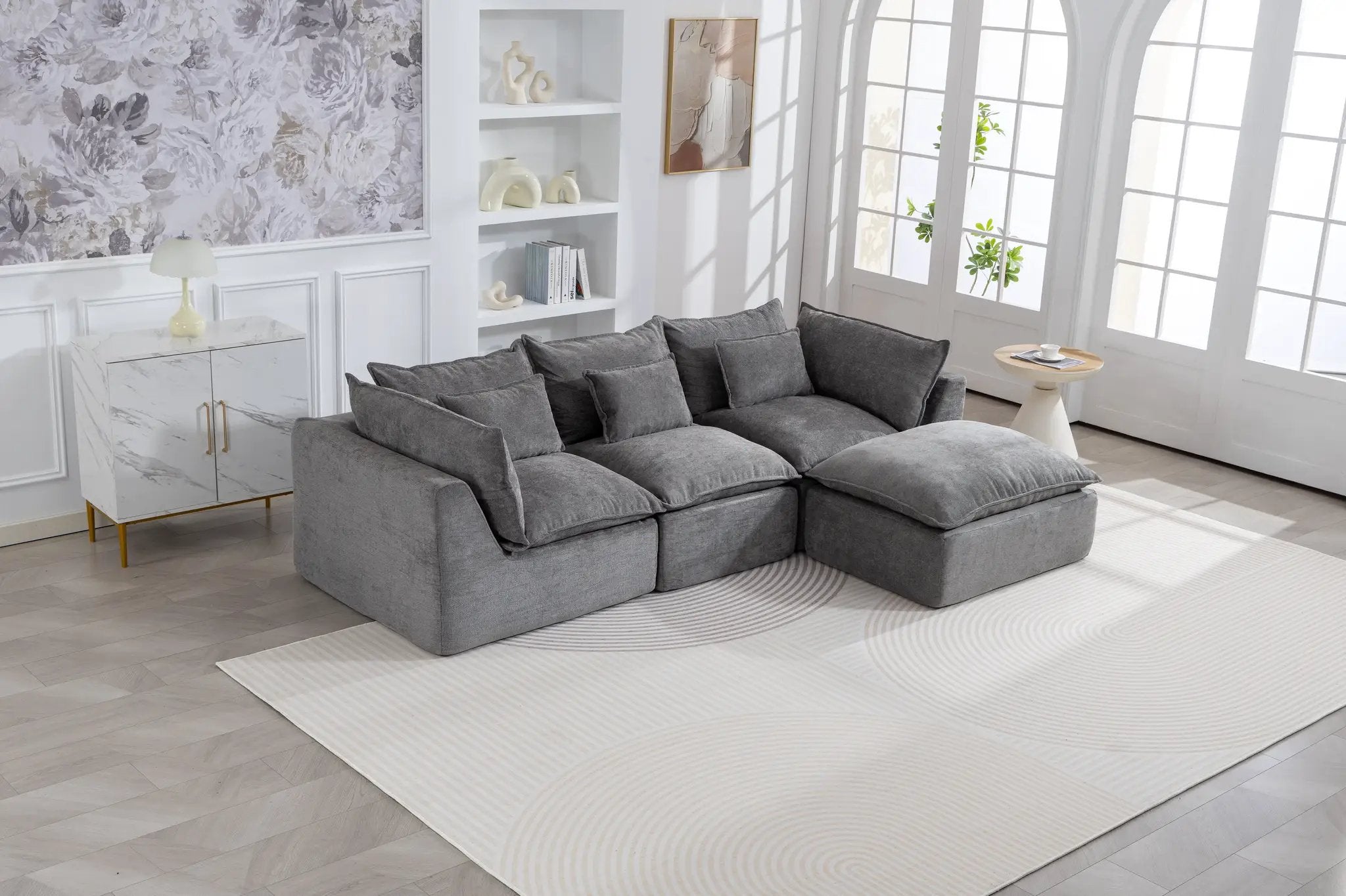 102.3" Width Cloud Couch Oversized Modular Sectional Sofa by HouseOfZazla