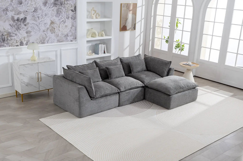 102.3" Width Cloud Couch Oversized Modular Sectional Sofa by HouseOfZazla