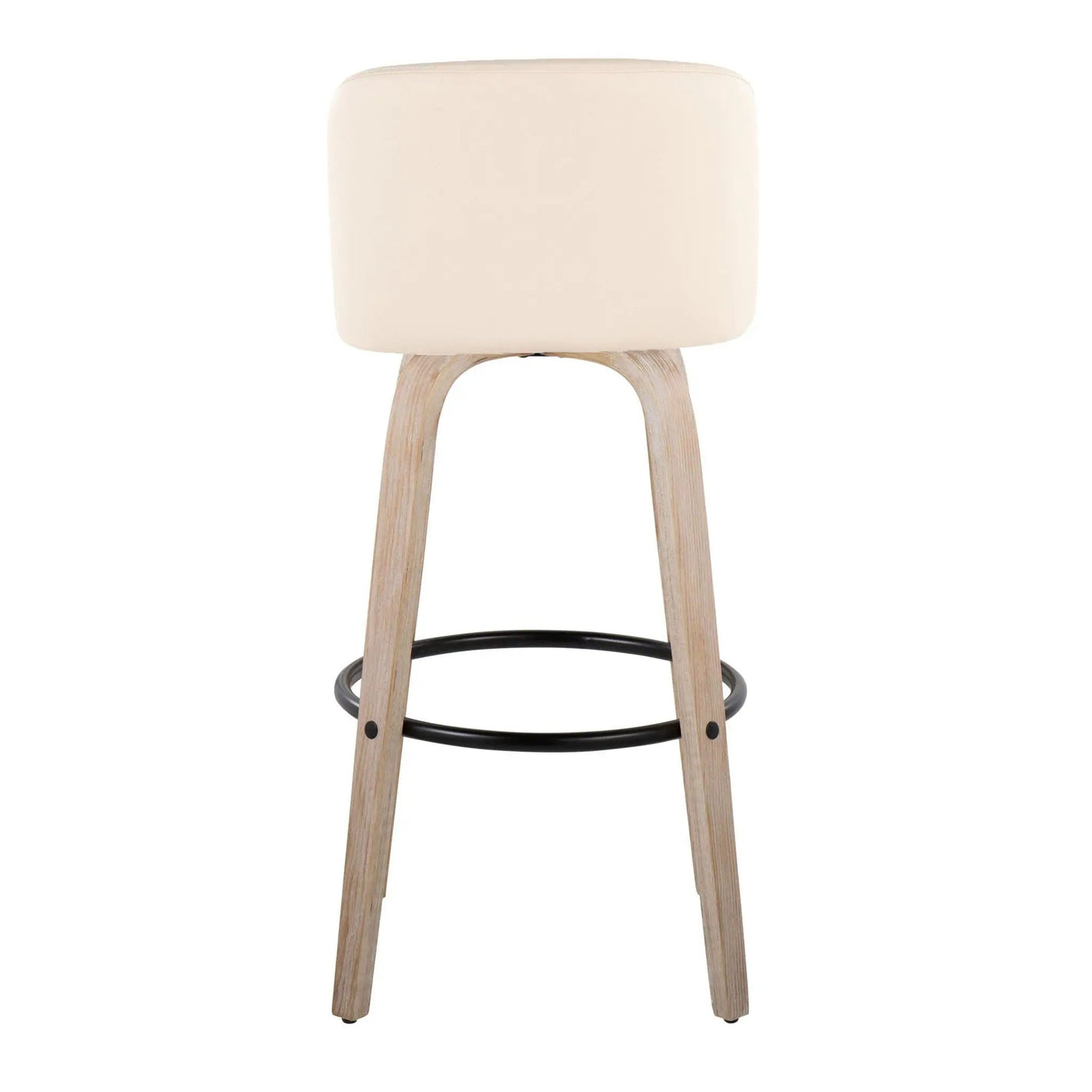 Toriano - Mid-Century Modern Fixed Height BarStool With Round Footrest (Set of 2) by HouseOfZazla