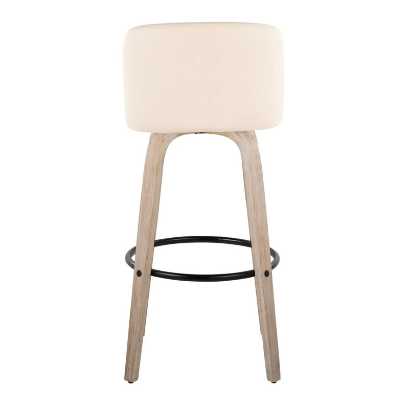 Toriano - Mid-Century Modern Fixed Height BarStool With Round Footrest (Set of 2) by Unique Piece Furniture