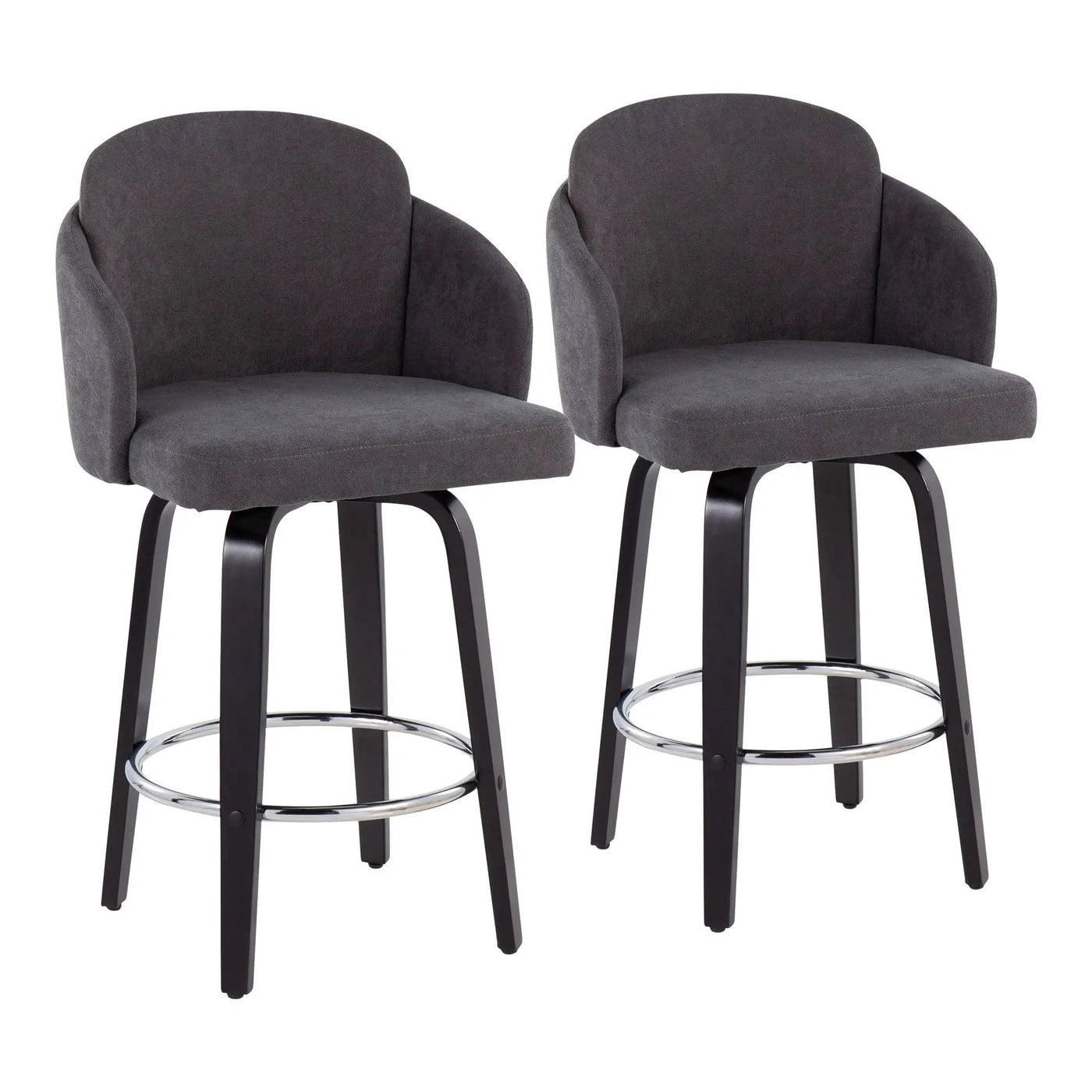 Dahlia - Contemporary Counter Stool Round Footrest (Set of 2) by HouseOfZazla