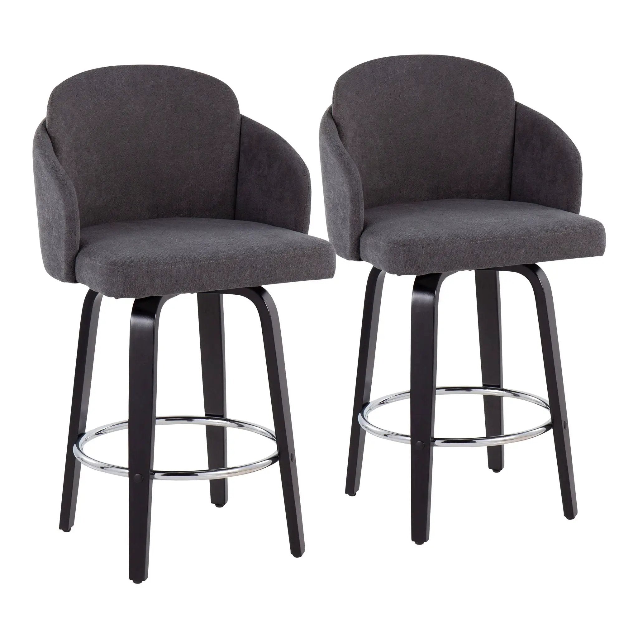 Dahlia - Contemporary Counter Stool Round Footrest (Set of 2) by HouseOfZazla