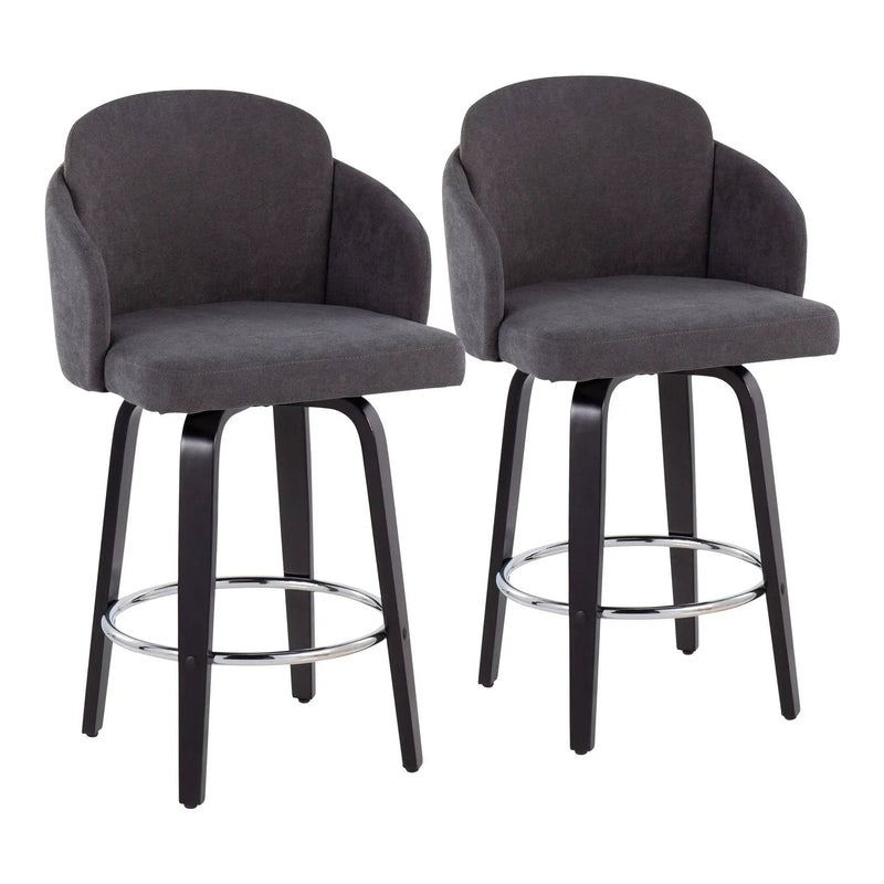 Dahlia - Contemporary Counter Stool Round Footrest (Set of 2) by HouseOfZazla